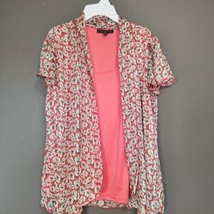 Sara Michelle Floral Pink and Green Top